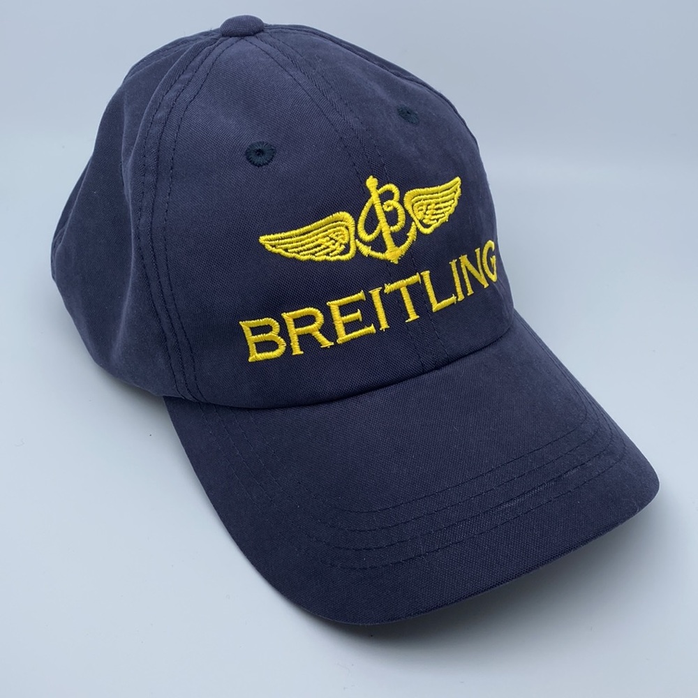 Breitling Navy Blue Cap with Yellow Embroidered Logo - Picture 2 of 4